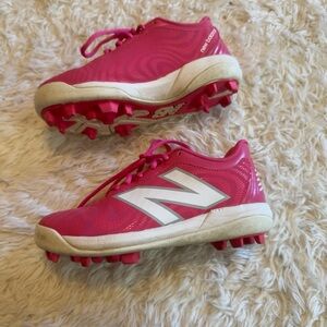 New Balance Pink and White Softball Cleats